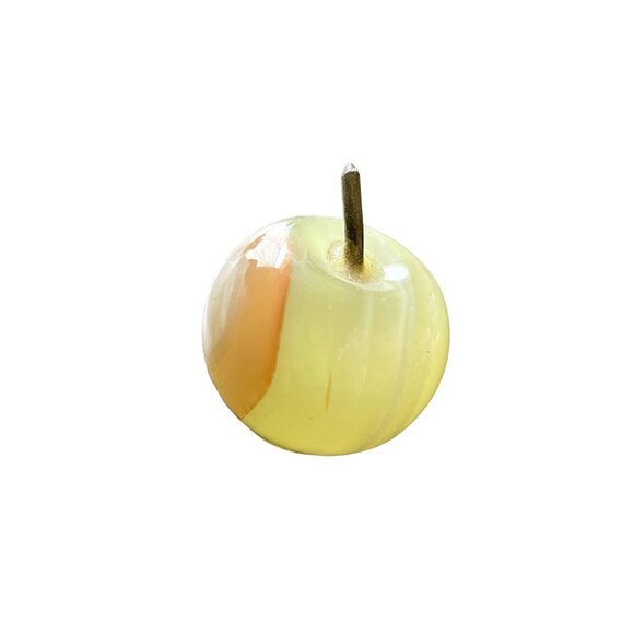 Miniature Marble Apple Paper Weight 1.5 in Desk Decor Organization Vintage u - Picture 1 of 4